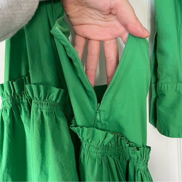 JASON WU Green Cut Out Mini Dress Cotton Poplin Size XS - Picture 8 of 13